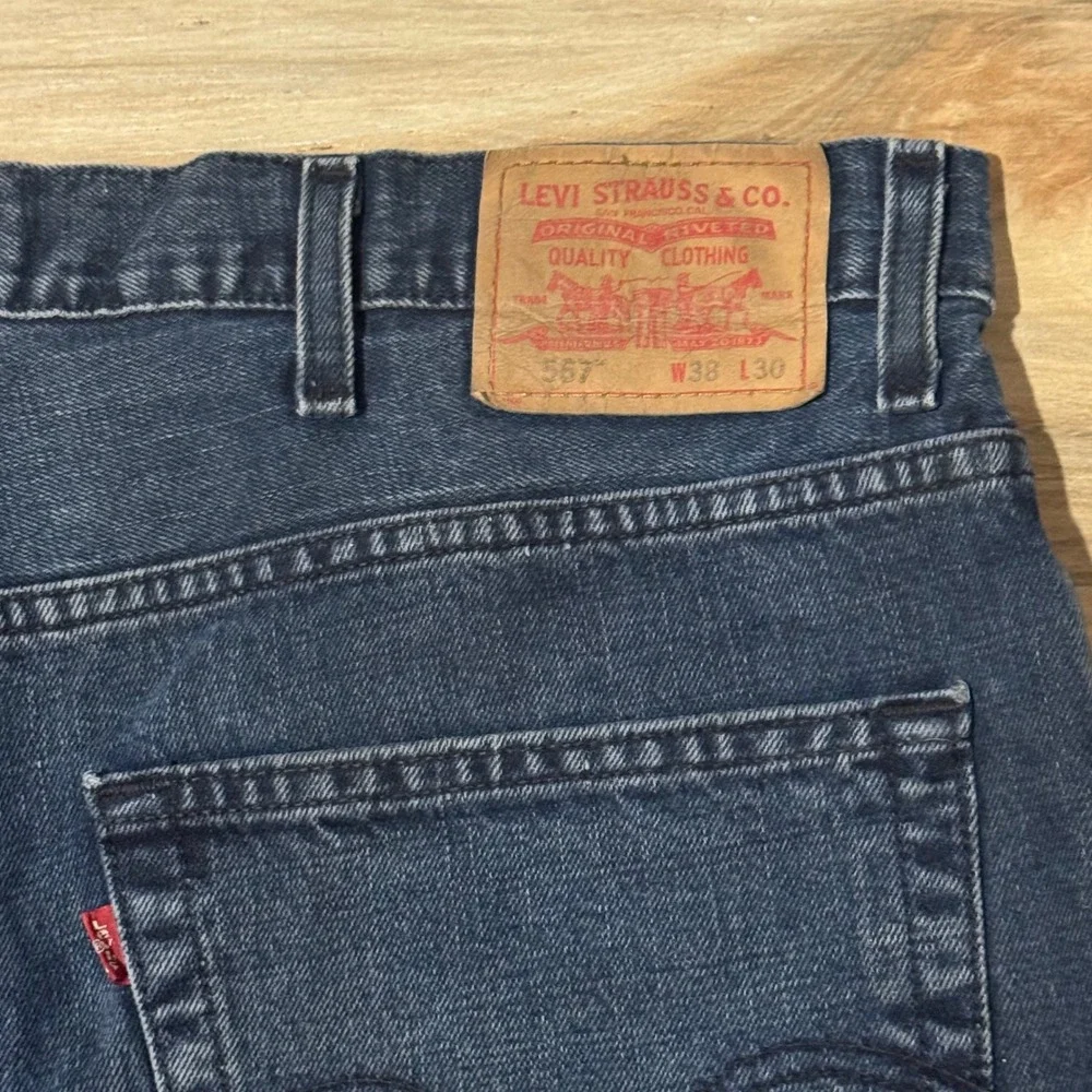 VTG 2003 Levi's 567 Low Loose Bootcut Blue Baggy Skater Jeans 38x30 True Y2K